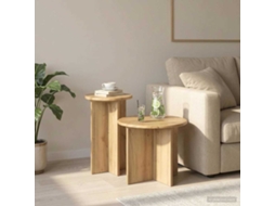 Vidaxl Conjunto De Mesas De Apoio 2 Unid. Carvalho Arttisan