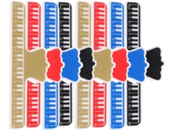 Conjunto de 8 pinos de ABS para partituras, suportes para livros de piano em 4 cores: vermelho, marrom, azul e dourado.