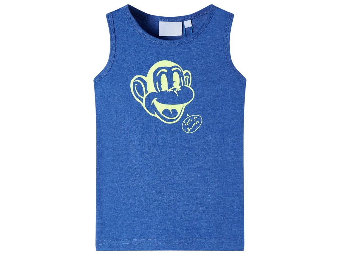 T-shirt De Manga Cava Para Criança Azul-mesclado 92