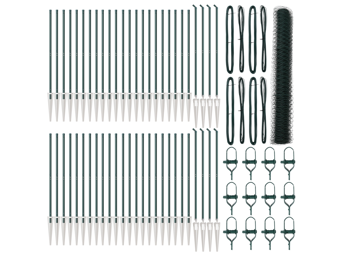 Conjunto 1 Cerca Externa Vidaxl Verde Aço (100 X 1,4 M)