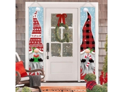 Banderas De Navidad Com Duendes - Decoração Festiva Para Exterior E Interior De Casa, Porta E Pátio