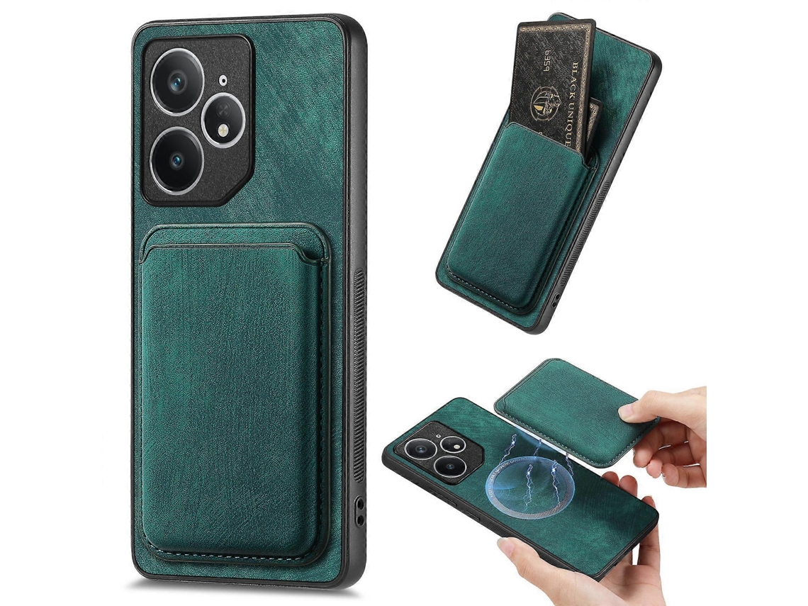Capa Magnética Retrô De Couro Para Cartão Realme Neo7
