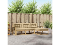 Vidaxl Conjunto De Sofás Para Exterior 4 Pcs Branco E Bege Poliéster
