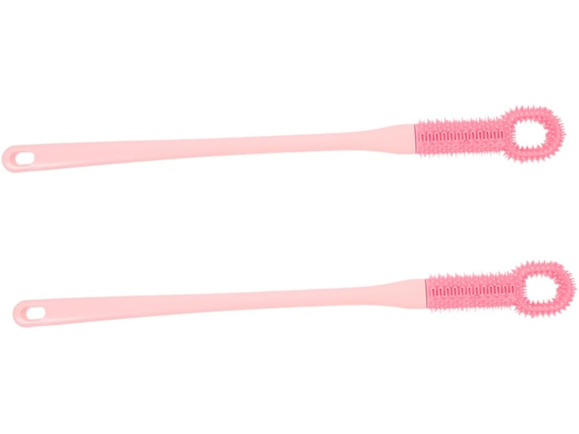 Conjunto De 2 Escovas Esfoliantes Macias Para Os Pés Callaron, 2 Peças, Limpeza Suave Entre Os Dedos, Rosa, Escova