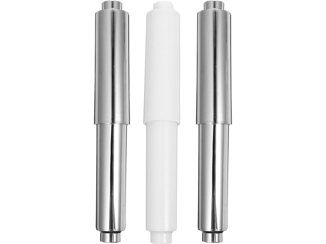 Magiclulu Conjunto De 3-suportes Retráteis Para Papel Higiênico Com Acabamento Cromado E Branco Banheiro