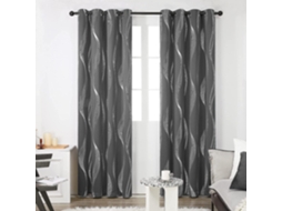 Conjunto De 2 Cortinas Padrão De Linha Interior Prata Com Alças Escritório Adulto 132x244cm Cortina Casa Cozinha Anti Calor Frio Cinza Escuro
