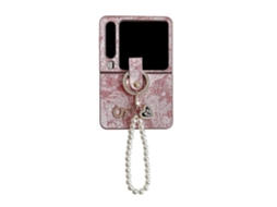 Capa De Celular Com Cobertura Total E Estilo Bordado Com Corrente De Contas De Anel