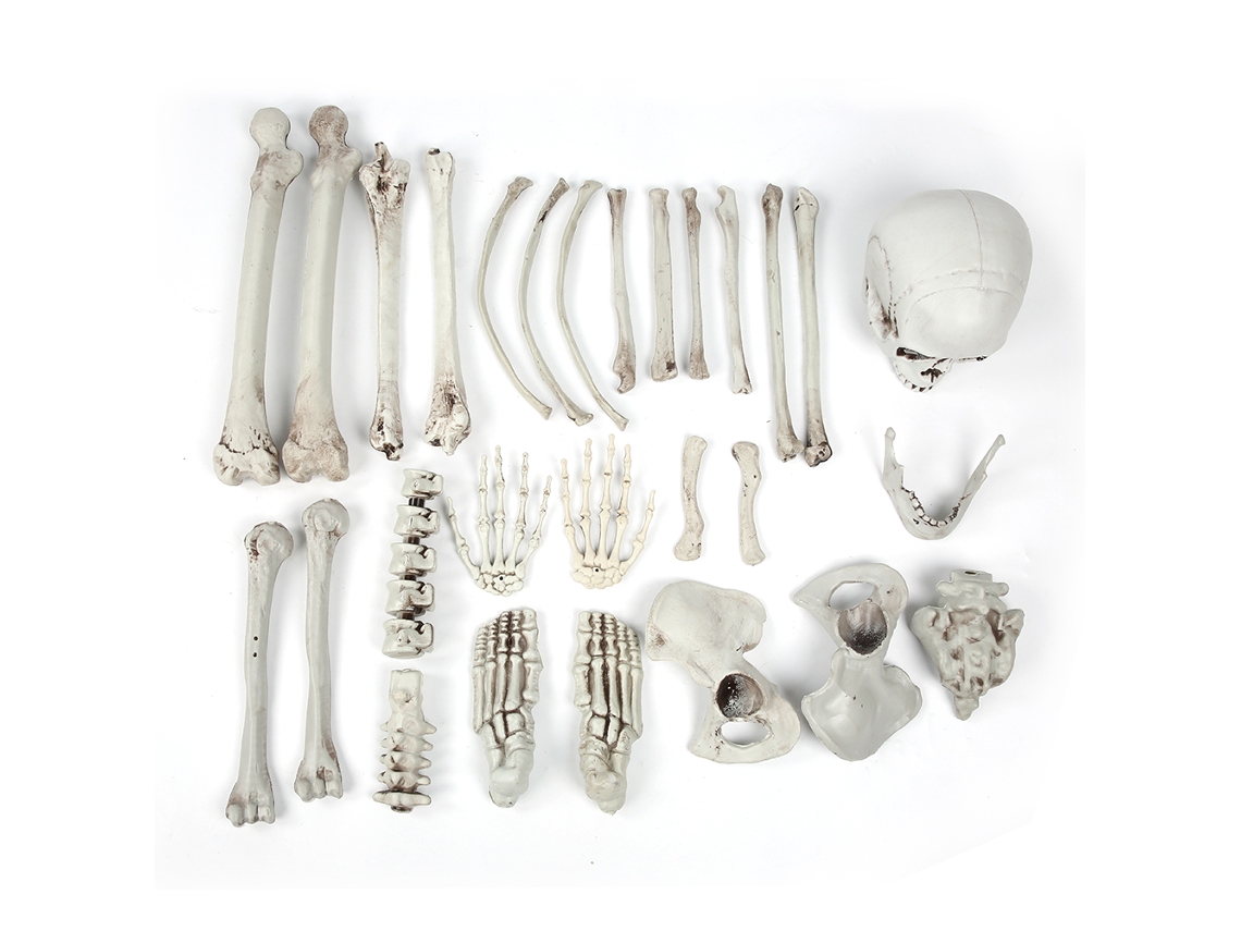 Conjunto de Decoração de Halloween ATS com Caveiras e Esqueletos (28 peças) - Adereços de Terror para Casa Assombrada, Bar e Festas