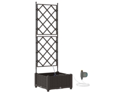 Floreira - Vaso de Jardim Marrom 40 X 40 X 126 Cm Aço HARLANV1
