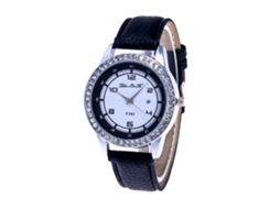Relógio feminino Zhoulianfa Fashion de quartzo com pulseira de metal ajustável (preto)