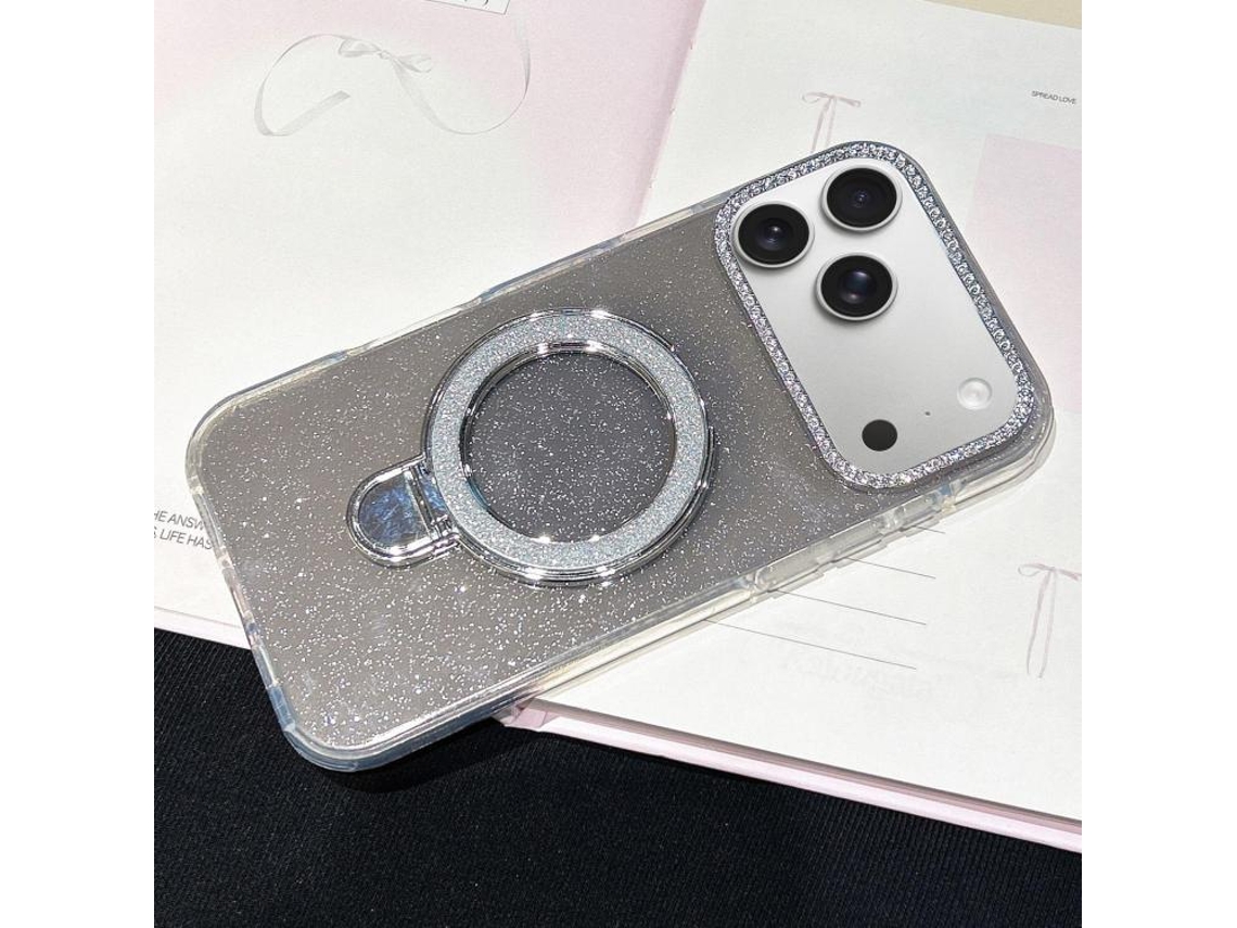 Capa Para Iphone 17 Pro Com Diamantes Degradê E Magsafe