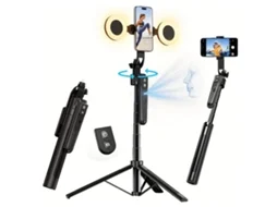 Tripé extensível com rastreamento facial automático, rotação de 360° com luz, sem aplicativo, 70,9 polegadas, suporte para celular com sensor de movimento e controle remoto