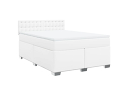 Cama com Molas Couro Artificial Branco MAISON EXCLUSIVE 140x200 cm