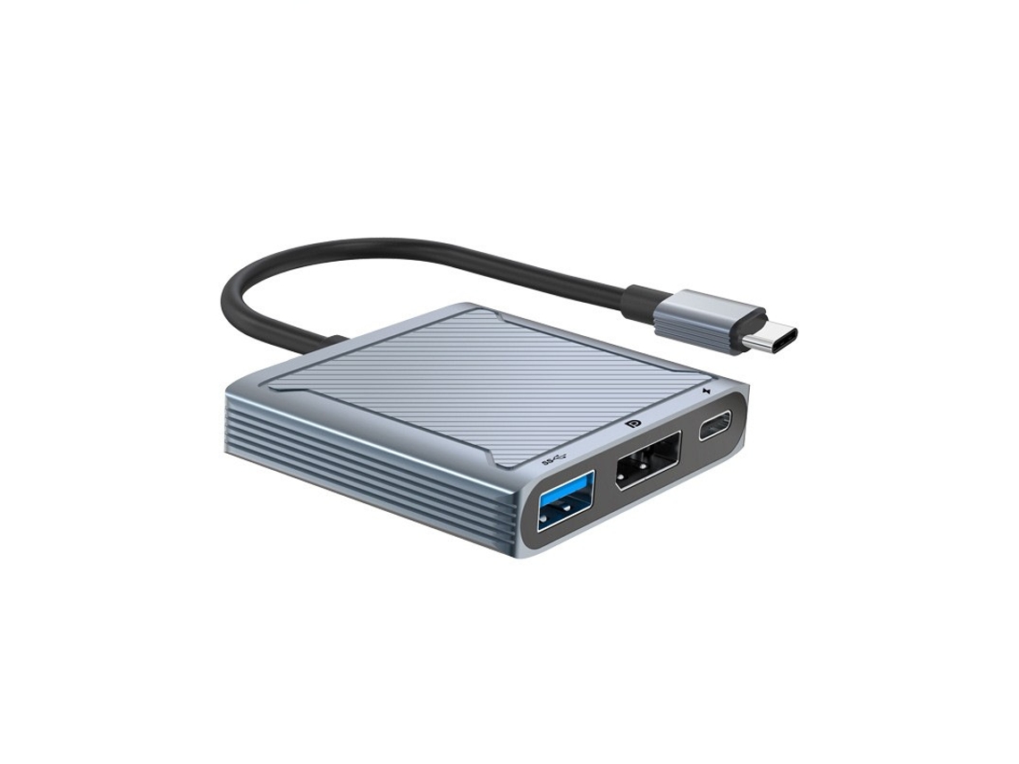 Yizhood Usb C para Dp 3 em 1 Tipo C Docking Station 8k60hz 4k144hz para Mackbook Pro Cinza
