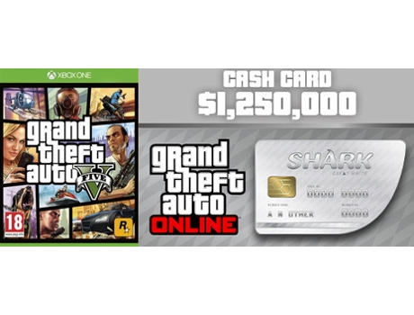 Jogo Xbox One GTA V + Cash Card 1.250.000 Créditos — Ação, Aventura | Idade mínima recomendada: 18
