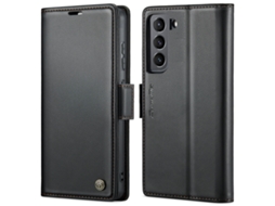 Capa Para Samsung Galaxy S22 Plus 5g Borboleta Fivela Litchi Textura De Telefone De Couro Rfid Antirroubo Preta