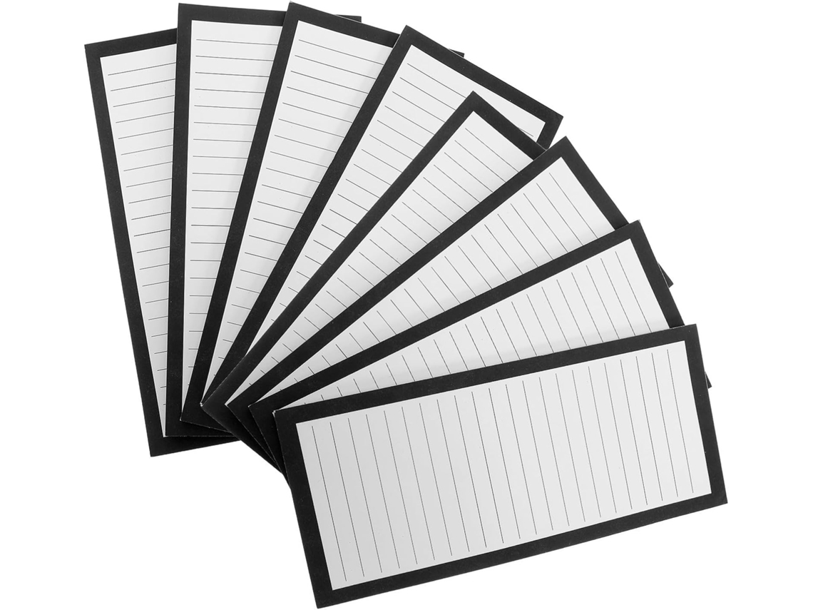 Bloco De Notas Magnético Para Refrigerador Preto, 8 Peças De Papel Offset, Superfície De Escrita Lisa E