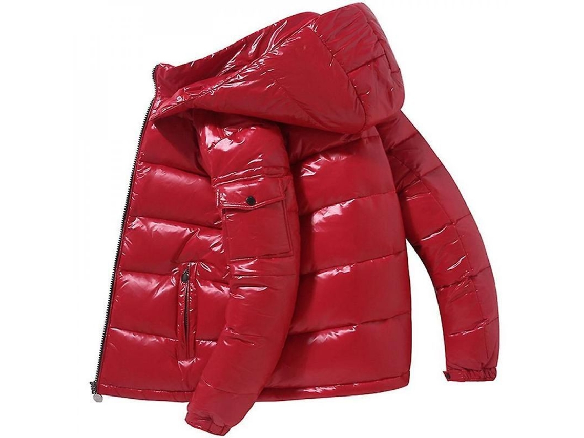 2026 chaqueta de Plumas Hombre Invierno Cuello Alto Desmontable Talla Asiática Black Silver XXL Rojo