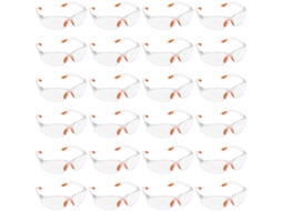 Pacote Com 24 Óculos De Segurança Transparentes, Óculos De Segurança Com Lentes Plástico, Ponte Nasal E Hastes Emborrachadas Para Maior Conforto