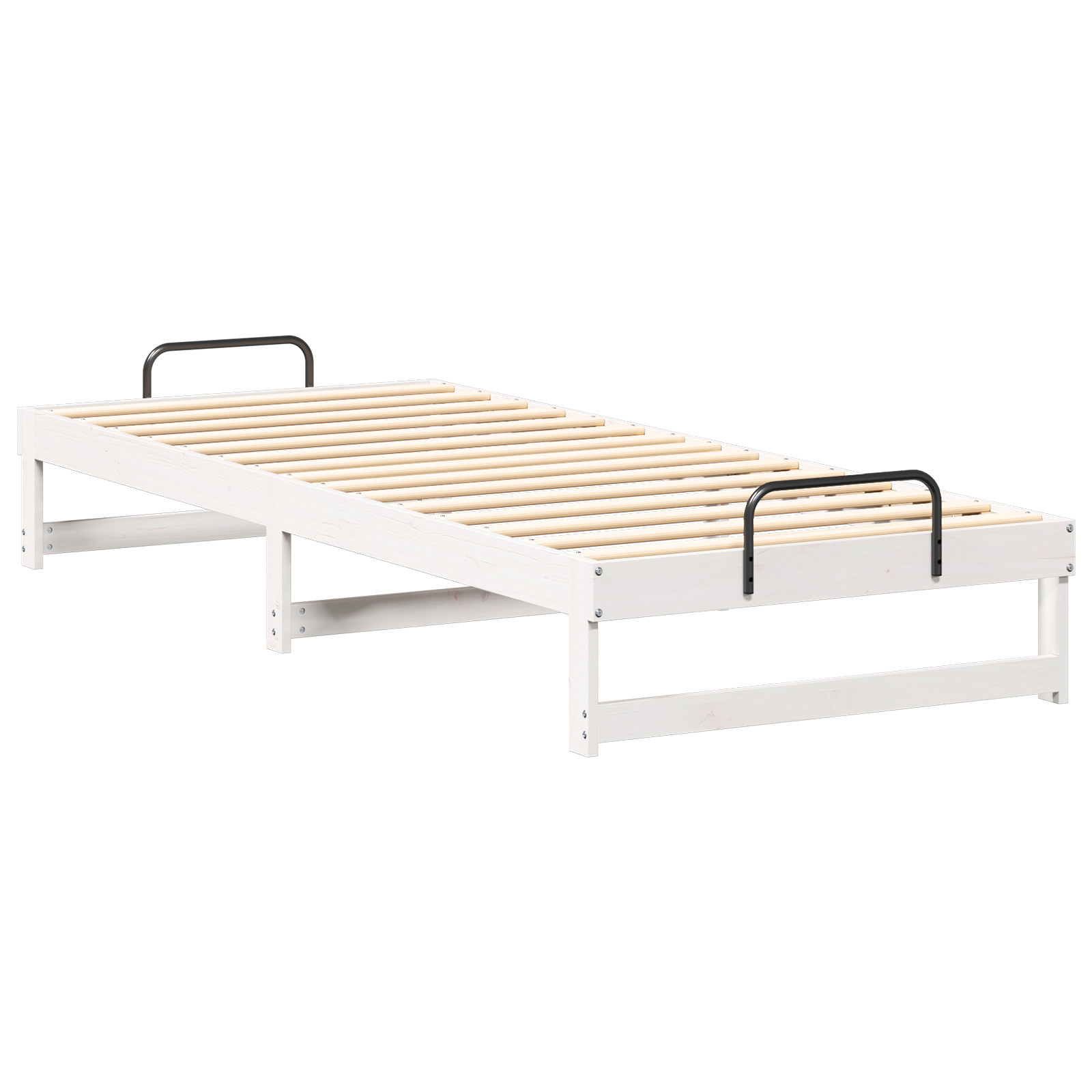 Conjunto 1 Estrutura Da Cama Vidaxl Branco Madeira De Pinho Maciça (80 X 220 Cm)