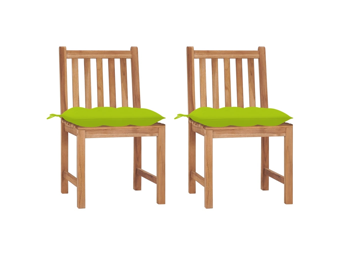 Cadeiras De Jardim C/ Almofadões 2 Pcs Madeira De Teca Maciça Dkd Home Decor