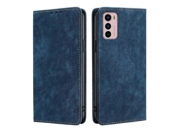 Capa De Couro Magnética Com Escova Antirroubo Rfid Para Motorola Moto G42 4g