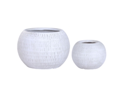 Conjunto De Vasos Home Esprit Bege Fibra Magnésio 55 X 55 X 38 Cm (2 Peças)