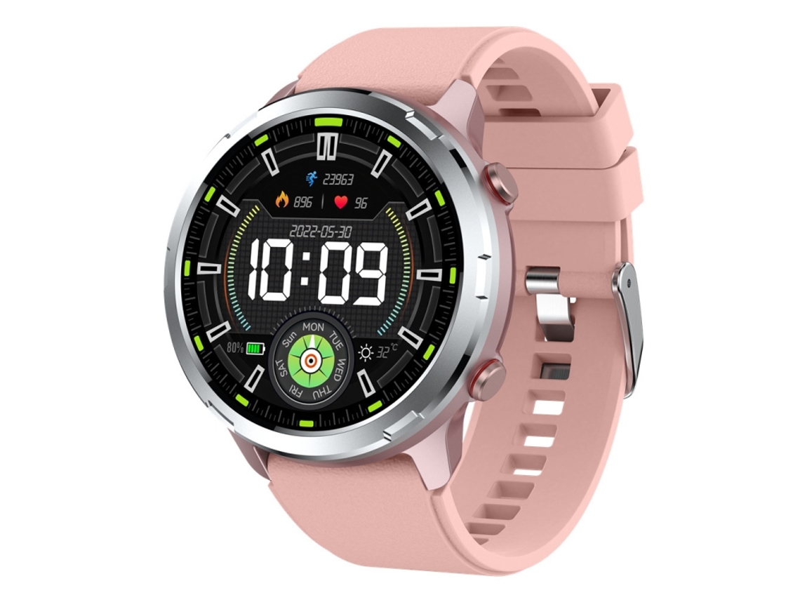 (rosa) Relógio Esportivo Gps Com Tela Redonda De Alta Definição De 1,32 Polegadas, Smartwatch Multiesportivo