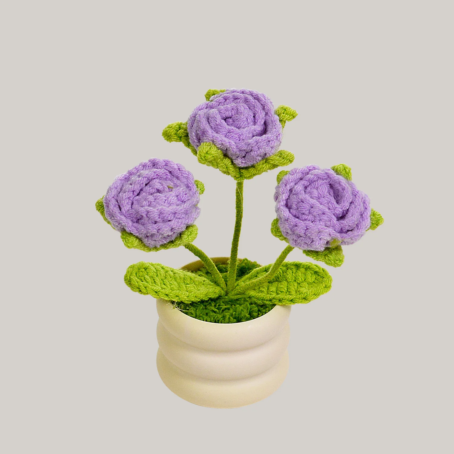 (roxo) Buquê Feito À Mão Em Crochê, Buquê De Rosas Tricotadas, O Presente Perfeito.