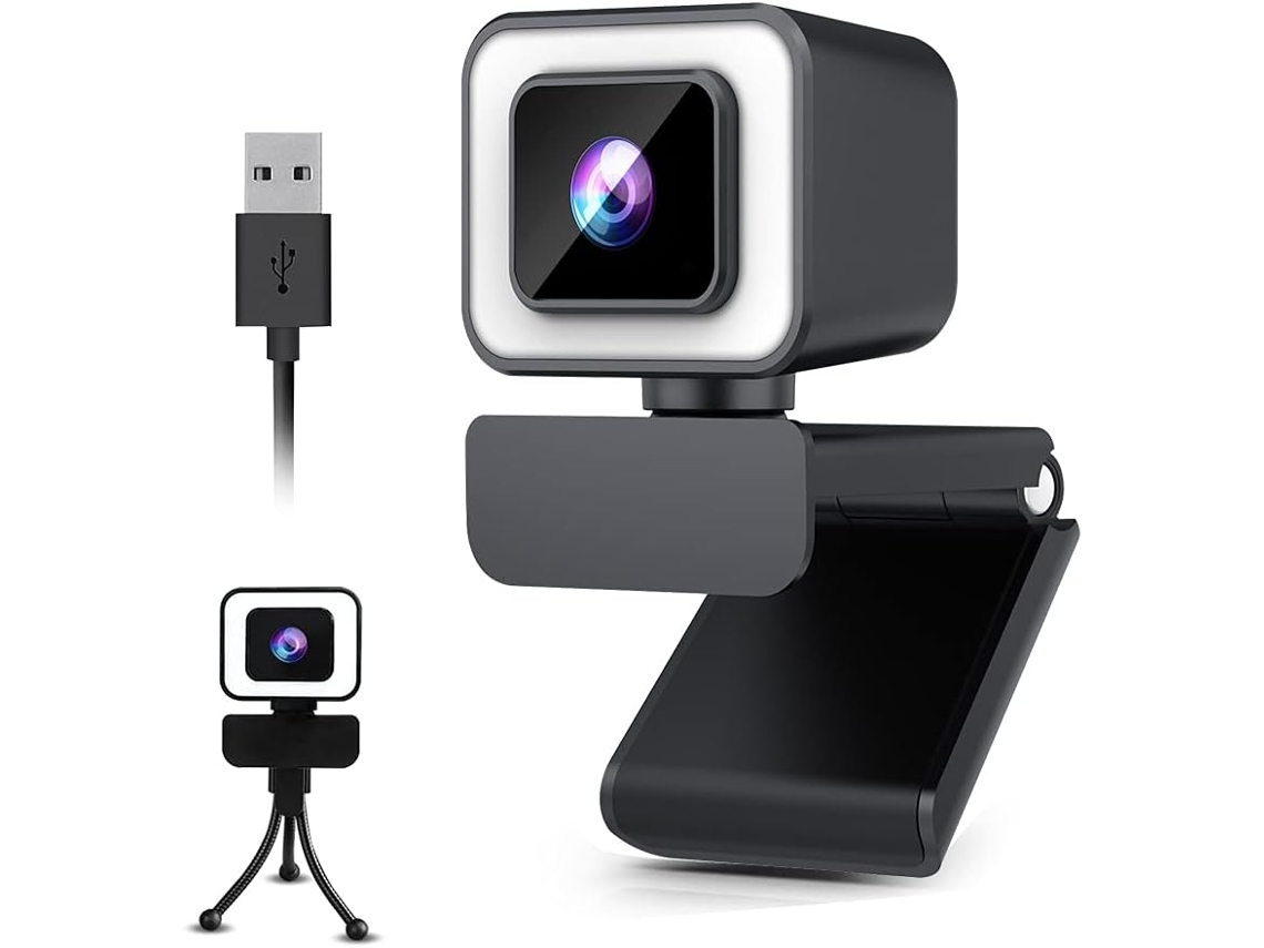 Webcam 1080p, Webcam 2k Com Lente De Retrato Com Foco Automático, Luz Brilvibera