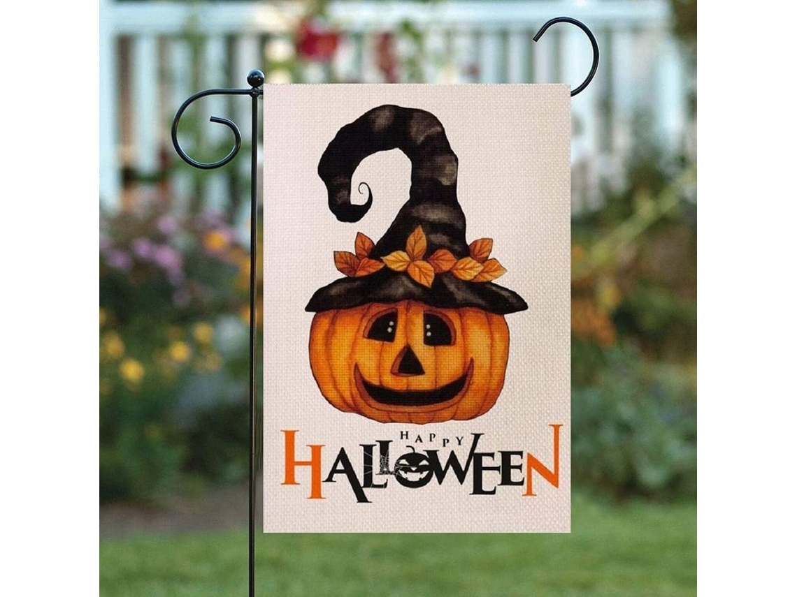 Banner de Jardim de Halloween, Abóbora, Morcego, Fantasma, Gato Preto Nova Line