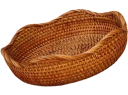 Cesto Multifuncional Ventilado Para Pão, Feito De Fibra Natural, Ideal Para Cozinha, Sala De Jantar, Frutas