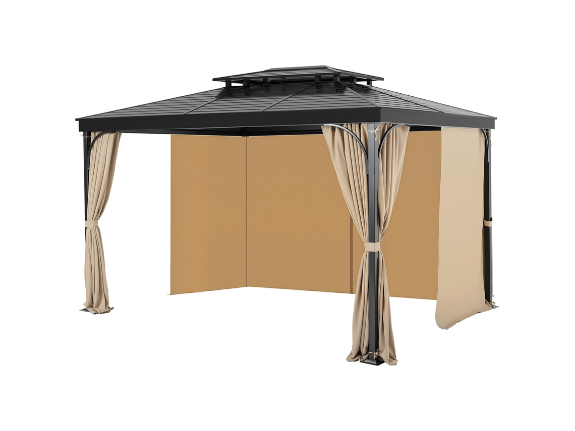 Cortina De Privacidade Para Gazebo Vevor 284 X 284 X 204 Cm Para Áreas Exteriores, Caqui