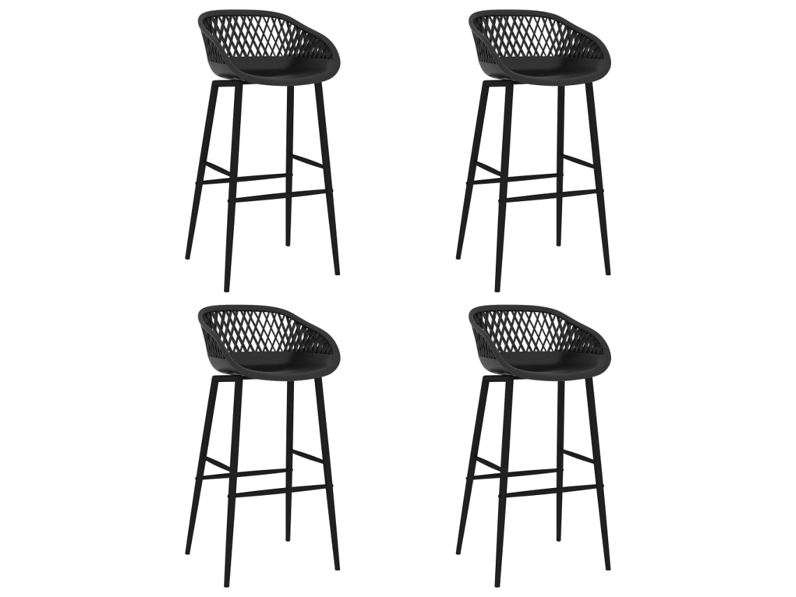 Vidaxl Cadeiras De Bar 4 Pcs Preto