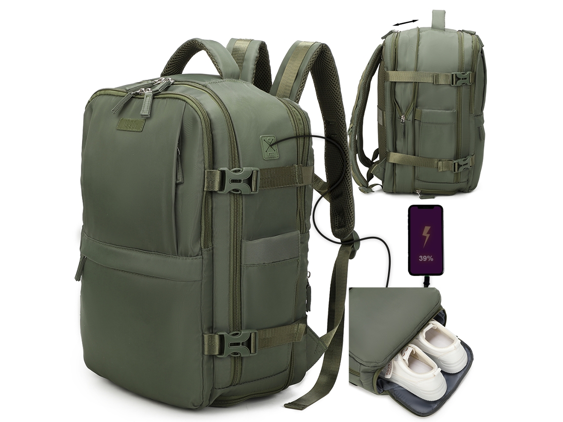 Mochila De Cabine Expansível 1990s Ryanair Verde Militar (40x25x20 25cm 20l 25l)