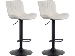 Conjunto de 2 bancos de bar Linus creme/veludo CLP