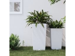 Vidaxl Vaso Com Interior Removível 21 / 49 L Vime Pp Branco