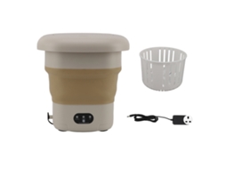Máquina de Lavar Colapsível Mini Portátil 9l para Roupa Interior Casa Dormitório 100‑240v Khaki Plug Uk