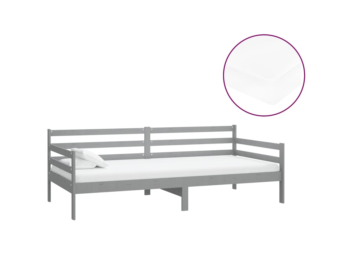Sofá-cama VIDAXL Cinzeto Madeira (204x98x70 cm)