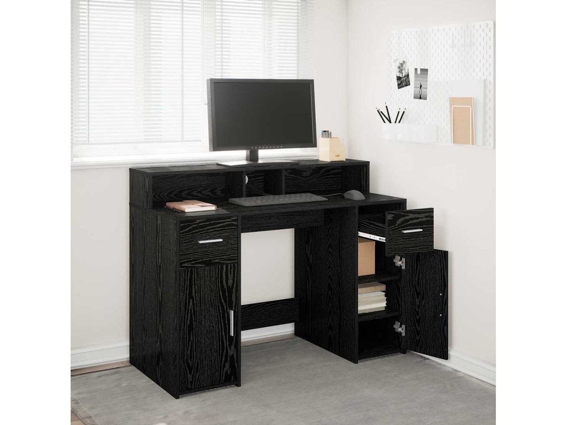 Vidaxl Mesa Carvalho Preto 120 X 55 X 91 Cm Derivados De Madeira