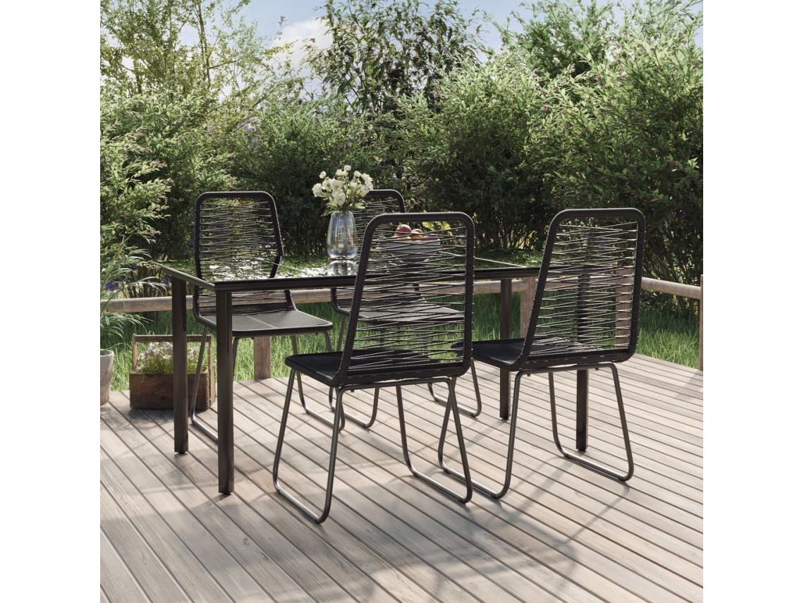 Vidaxl 5 Pcs Conjunto De Jantar Para Jardim Preto