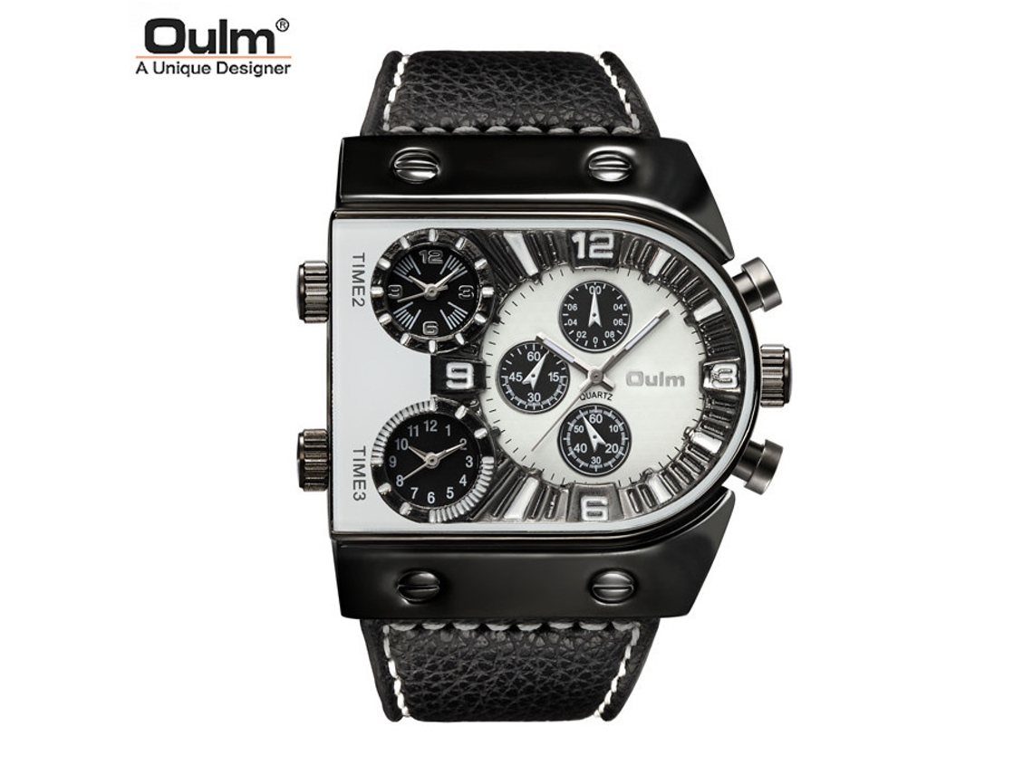 Relógio Masculino (branco) Estilo Retrô Com Vários Mostradores E Pulseiras.