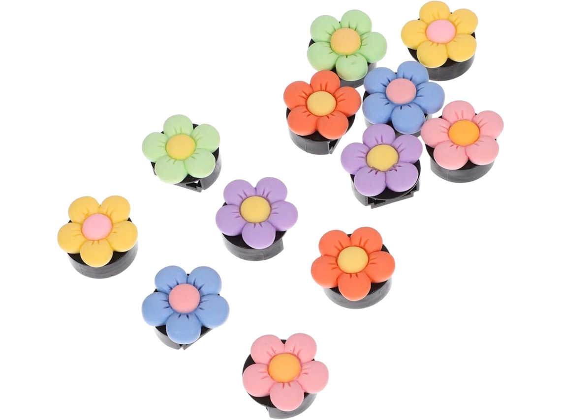 Conjunto de 12 prendedores decorativos em formato de flor para viagens de carro