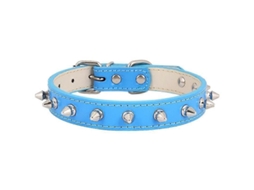 2026 collar de Couro Ajustável para Cães com Rivelas e Pontas de Couro Pu Tamanhos Xs S M L para Cães e Gatos