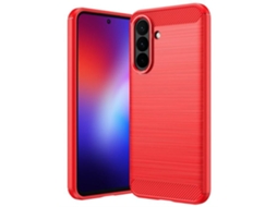 Capa Para Samsung Galaxy A27 5g - Capa De Silicone Gel Carbono Vidro Temperado - Vermelho