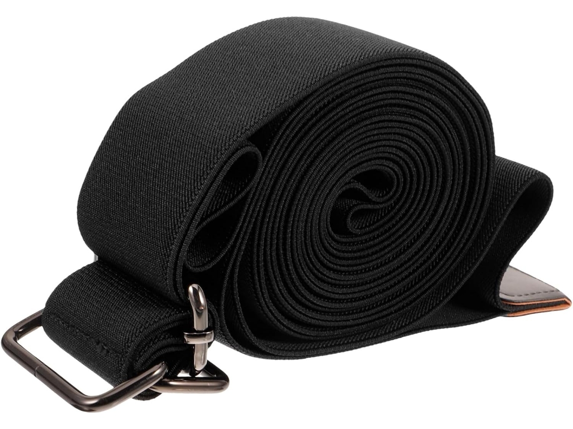 Faixa Elástica Preta De Poliéster Para Ioga E Pilates, Corrige A Postura Ereta Auxilia No Relaxamento Muscular