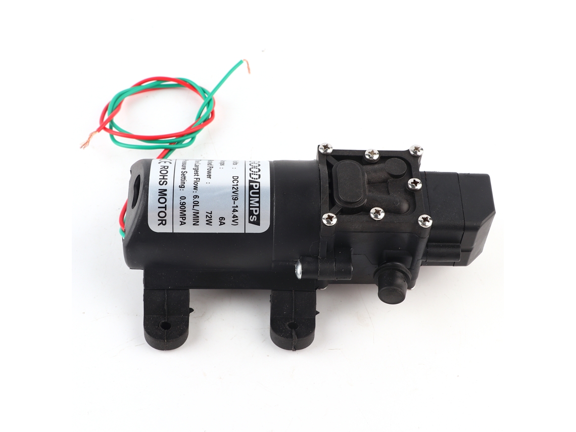 Bomba De Diafragma Micro 6.0l/min 0.9mpa 12v72w Pipe Reto Bica Direita