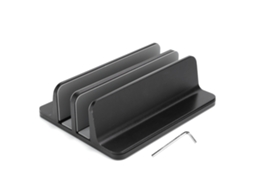 Soporte vertical ajustable para portátiles y libros con 2 ranuras, soporte de escritorio de aluminio resistente a arañazos S/MARCA