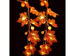 Decoração de Ação de Graças 10 Pés 30 Led Abóbora Maple Leaf Garland Luzes de Corda para Halloween Decoração de Outono de Ação de Graças Luz Sazonal