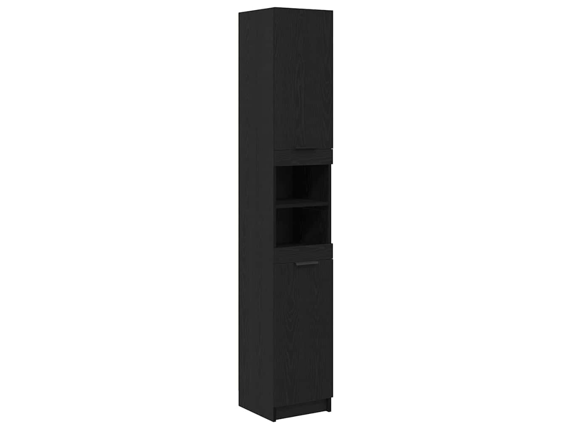 Armário de Banheiro com Porta Carvalho Preto 32x34x188,5 cm MAISON EXCLUSIVE